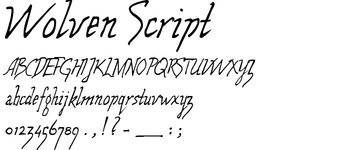 Wolven Script font